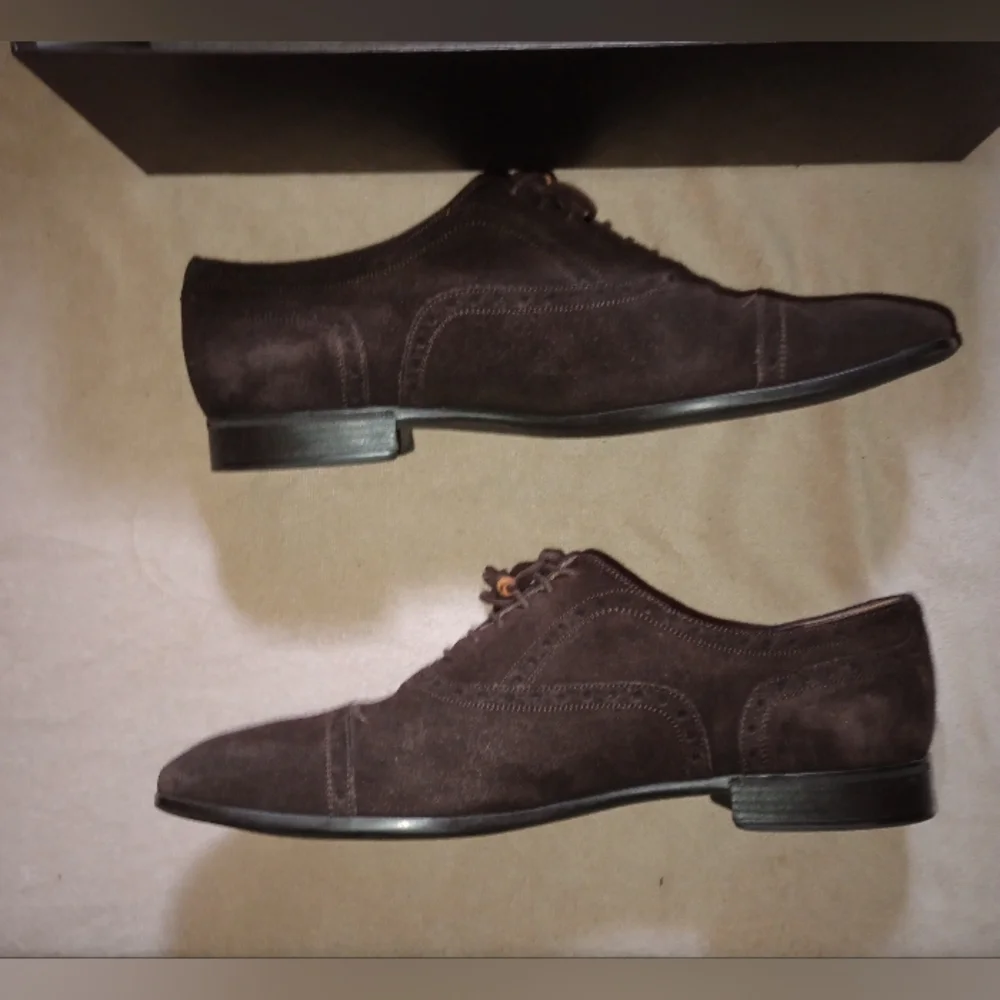 IOB Gucci Bamboo Accent Suede Brogues Men's Size: 9 - Picture 3 of 15